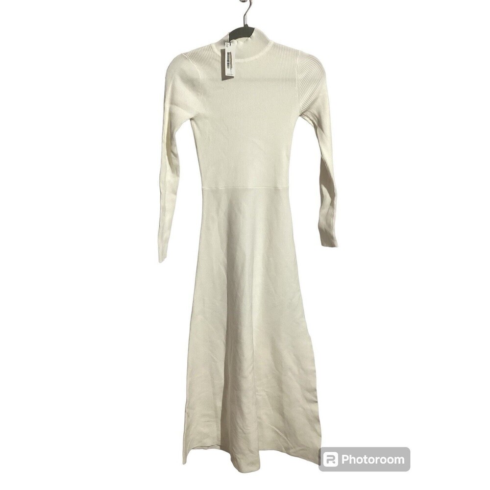 Karen Millen Cream Long Sleeve Midi Dress